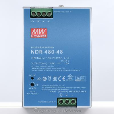 China MeanWell NDR-480-48 24V 48V DINRail PFC 20A Power Supply Industrial Control System AC Voltage Transformer NDR-480-48 for sale