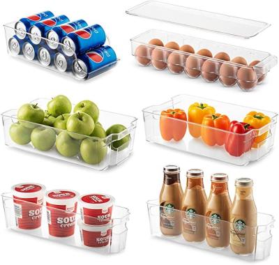 China Freshness Preservation Pack of 6 Stackable Food Storage Containers for Fridge Organizer Refrigerator Storage Box for sale