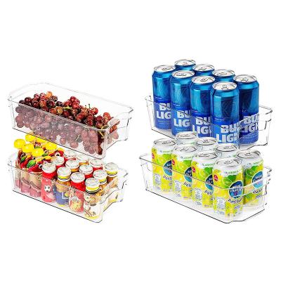 China Stackable Freshness Preservation 4 Fridge Boxes Fridge Organizer Food Storage Pantry and Freezer Boxes Bins for sale