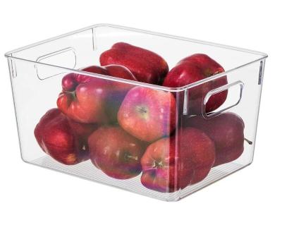 China High Quality Viable Cabinet Plastic Container Refrigerator Organizer Clear Bottle Refrigerator Organizer Bins With Handle for sale