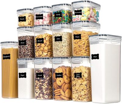 China Freshness Preservation 14 Plastic Dry Food Boxes With Sealed LIDS For Pantry Organization And Storage Containers For Pantry Pantry Storage Container for sale