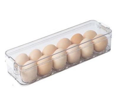 China Portable Stackable Freshness Storage Fridge 12 Egg Tray Egg Organizer Container Bins With Lid Egg Rack for sale