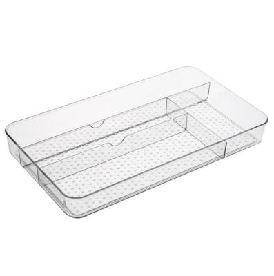 China 428541 Cosmetic Storage Compartment Flatware Utensil Storage Flatware Tray Flatware Tray Office Supplies Drawer Office Plastic Plastic Non-Slip Organizer for sale