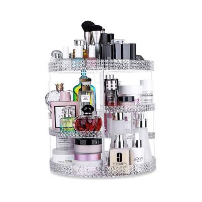 China YJ Hot Selling Viable Hot Selling Revolving Cosmetic Storage Box Makeup Organizer Make Up Organizer Vanity Organizer for sale