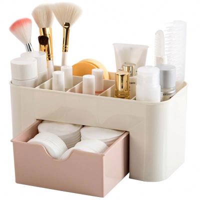 China Viable Multifunctional High Quality Portable Transparent Make Up Brush Desk Organizer Storage Box For Cosmetic for sale