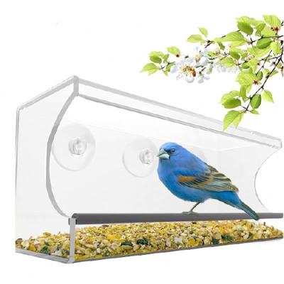 China New Desgin Viable Clear Window Large Removable Tray Strong Suction Cups Bird Driver Plastic Box Organizer for sale