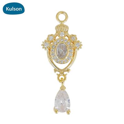 China Original Vintage Fashion New Gold Plated Zircon Brass Vintage Designs Pendants Charms For Jewelry Make for sale