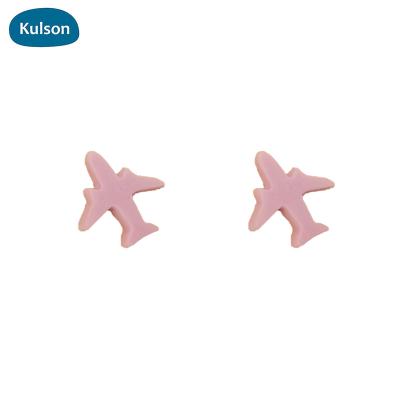 China 2020 New Fashion Cute Ceramic Handmade Cute Plane Shaped Stud Earrings For Kids Girls for sale