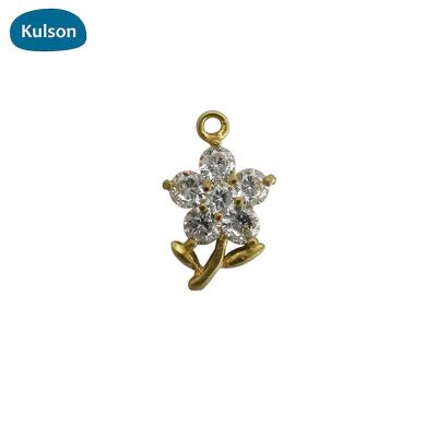 China Raw Brass Zircon Flower Designs Small Pendant PDT0123 for sale