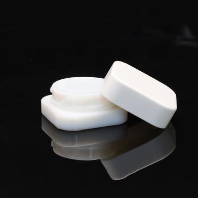 China 5g 9g Square Child Cosmetic Resistant White Glass Small Cosmetic Eye Cream Container for sale