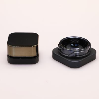 China 5ml 9ml Heavy Duty Jar Child Jar Square Black Glass Kids Safe Cosmetic Black for sale