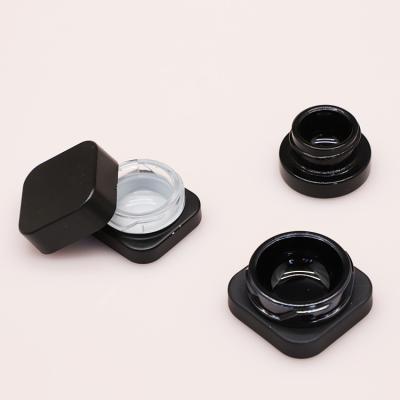 China Cosmetic Black Square 5g Jar With Child Resistant Function Small Cosmetic Cream for sale