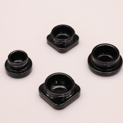 China 5ml 9ml 5g 9g Child Square Black Cosmetic Jar Small Cream Eye Cream Black Glass Glass Square Resistant Small for sale