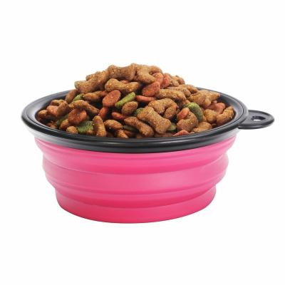 China Sustainable Wholesale Custom Sublimation Eco-Friendly Collapsible Expanded Silicone Dog Food Feeder Bowl for sale