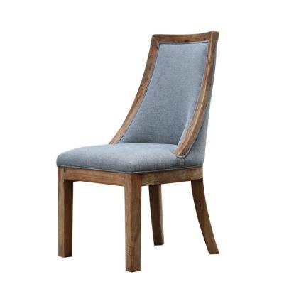 China Modern Comfortable Solid Wood Dining Room Furniture Chair Recycled Solid Wood Legs With Fabric Wood Dining Chairs for sale