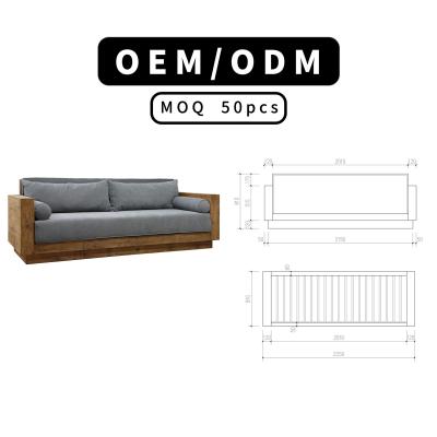 China Removable Cover Wooden Sofa Restaurant Furniture In Living Room Sofa With Wooden Removable Cover Reclaimed Furniture for sale