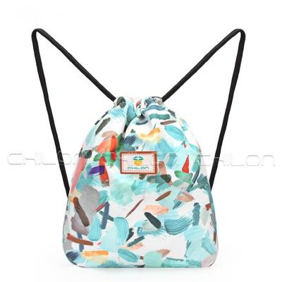 China Recyclable Portable Sports Bag Thicken Drawstring Backpack Gym Drawstring Shoulder Bag for sale