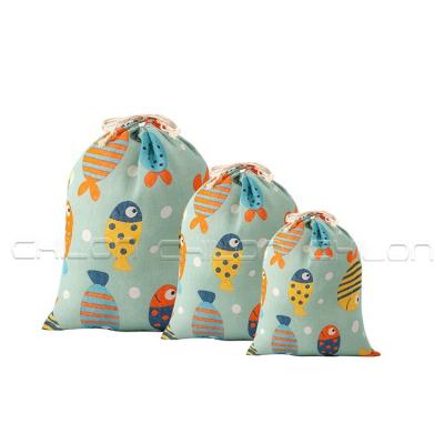 China Recyclable Natural Cotton Bags Drawstring Pouches Gift Wrapping Bag for sale