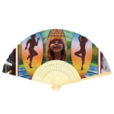 China Europe 2022 Custom Hand Printing Bamboo Foldable Fan for sale