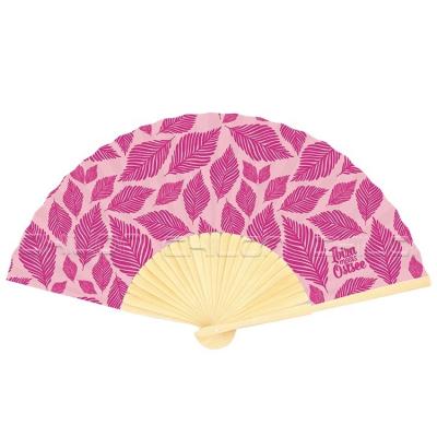 China Promotional Europe Custom Printed Bamboo Paper Folding Hand Fan for sale