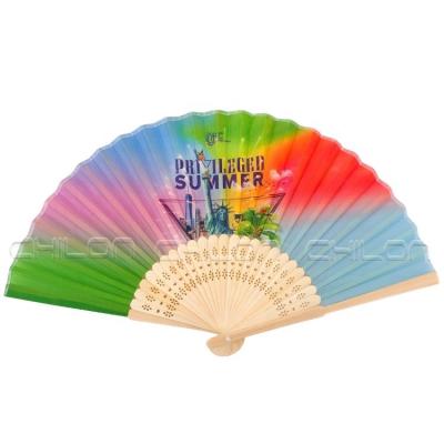 China Europe Folding Bamboo Hand Fan With Customized Design for sale