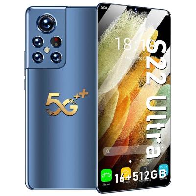 China Dual SIM Card Hot Sale Smartphone S22 Ultra 6.7 Inch 16gb+512gb Original Mobile Phone Opened Android Smart Mobile Phone for sale