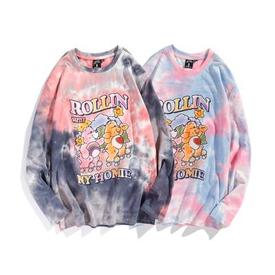 China Custom Printed Casual Men's Crewneck Link Dye Sweatshirt Unisex Breathable Cotton Sweatshirt Wholesale Good Quality for sale