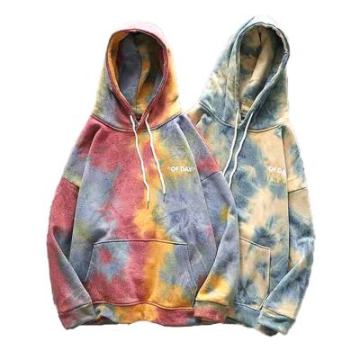 China Anti-wrinkle OEM Spring Autumn Oversized Hoodie Sweatshirt Clothing Sheath Long Tie Dye Pullover Men Unisex Hoodie for sale