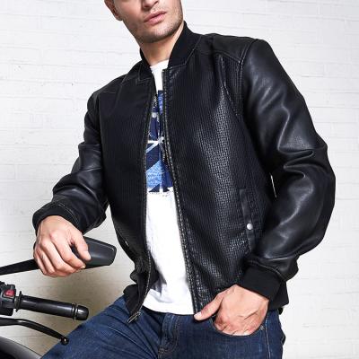 China Autumn Winter Men Slim Fit Waterproof Leather Coat Fashion Casual Outwear Jacket Custom Made PU Leather Jackets For Men for sale