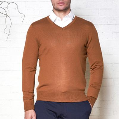 China Anti-Wrinkle Spring Autumn Long Sleeve Solid Pullover Woolen Sweater for Men's Casual Knitted Male Sweaters for sale