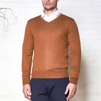 China Anti-Wrinkle Mens Business Plain Sweater Solid Color V-Neck Sweater Masculine Men Spring Sweater for sale