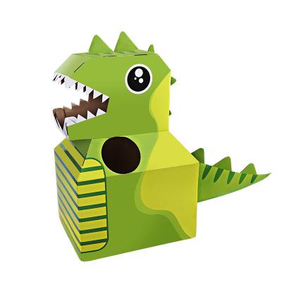 China Best Selling Handmade Portable Cardboard Dinosaur Children's DIY Kindergarten Cardboard Animal Toys for sale