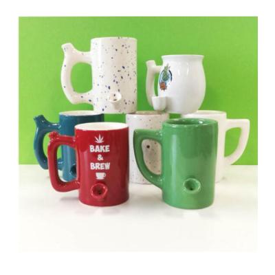 China Viable smoke from smoke pipe mug and drink tobacco mug and coffee from the same ceramic mug for sale