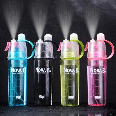 China Viable creative plastic cup 600ml outdoor sports spray cup and mist spray plastic fine water bottle for kids spray bottle for sale