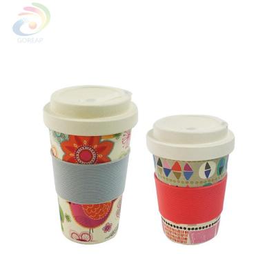 China 2018 Viable Creative Coffee Mug Bamboo Fiber Made Spill Proof Water Cup Silicone Lid Cover Coffee Cup Mug for sale