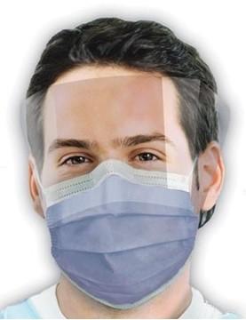 China EO Sterilized 3Ply 4Ply Disposable Earloop Face Mask With Face Shield for sale