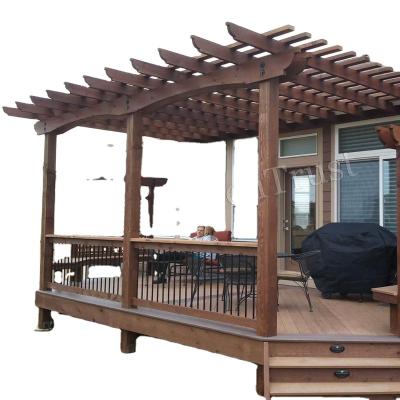 China Easily Assembled New Type WPC Park Garden Composite Pergola for sale