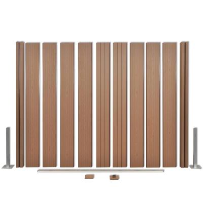 China Easily Assembled New type wood embossing all weather durable  WPC Composite Fence for sale