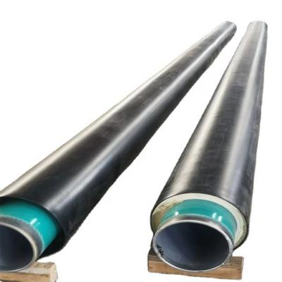 China Thermal Insulated EN253 X52 seamless carbon steel PU foam coated insulation pipe for sale