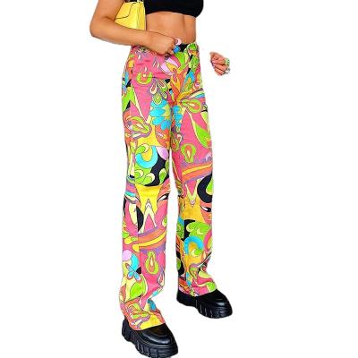 China 2021 Anti-wrinkle Women Clothing Customized Logo Long Knickers Colorful Loose Pencil Pants Plus Size Womens Trousers for sale