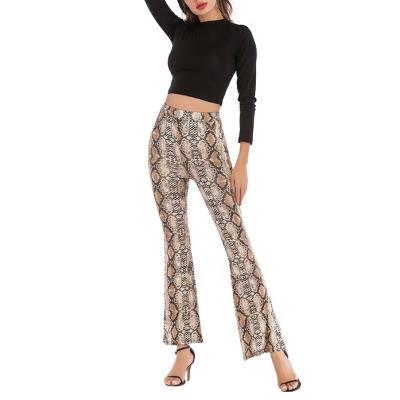 China Best Selling Women's Pants Anti-Wrinkle And Pants A Line Animal Leopard Print Pants Women Printing Wide Leg Pant Women for sale