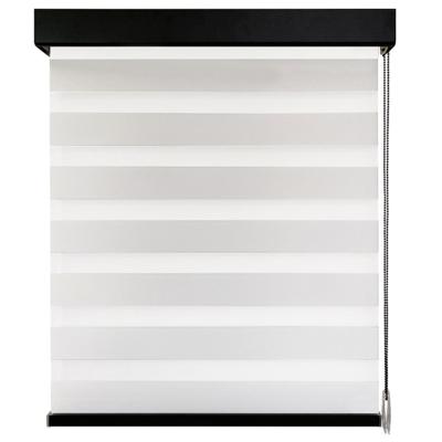 China Black Minimalist Square Cassette Blackout Window Zebra Blinds for sale