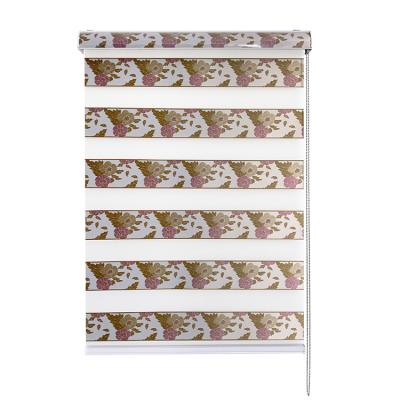 China Angled Minimalist Pull Roller Zebra Blind Blind With Design Fabric for sale