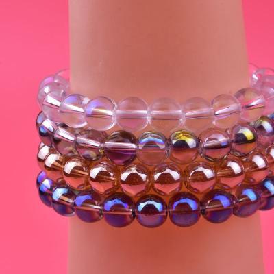 China CLASSIC jewelry wholesale champagne bracelet for women plated amber gold glass beaded bracelet for sale