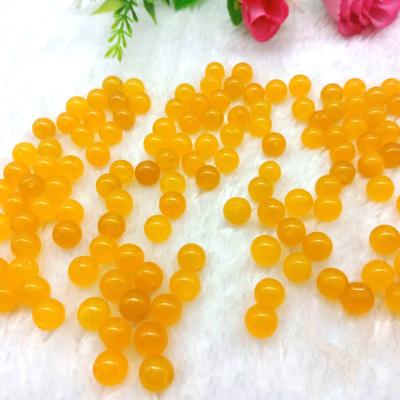 China Jewelry Making Beads Natural Quartz Stone Jade Yellow Loose Round Beads 3-15mm For Diy Jewelry Making Accessories for sale