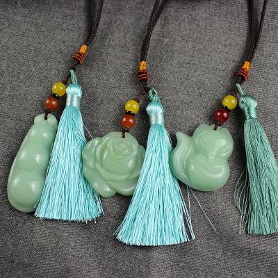 China Jewelry Making Handwoven Chinese Knot Crystal Pendant With Tassel For Car Key Chain Pendant Decoration for sale