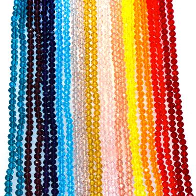 China Jewelry Making Hot Selling 2/3/4/6/8/10/12 Mm Transparent Faceted Flat Round Crystal Glass Rondelle Loose Beads for sale