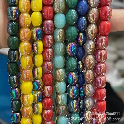 China Jewelry Making 8*10 Plated Glass Beads Colored Jade Beads for DIY Bracelets Necklaces Jewelry Making Accessories for sale