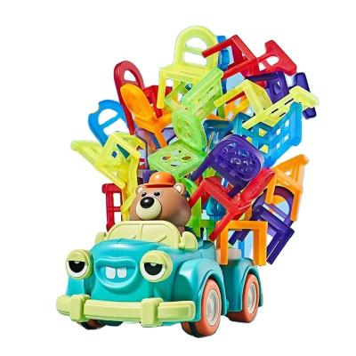 China Interactive Building Toy Parent-Child Challenge Toys Funny Bear Car Chair Stacking Toys Kids Party Educational Game Play Blocks Toy for sale