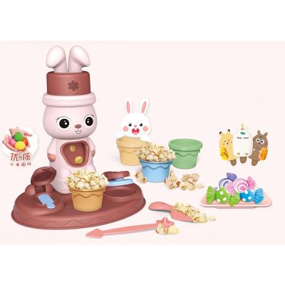 China Low Price Fun Children's Clay Dough Play Premium Grade Clay Plasticine Kids Toys Plasticine Popcorn Machine for Christmas Gifts for sale